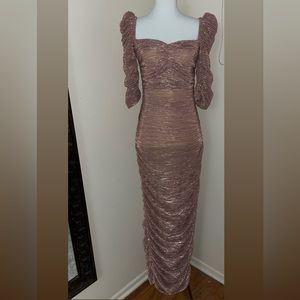 Ruched Chiffon Long Maxi Dress